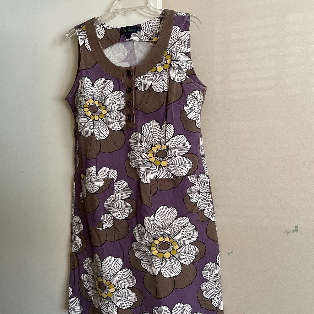 Boden Purple Large Print Floral Sheath Dress